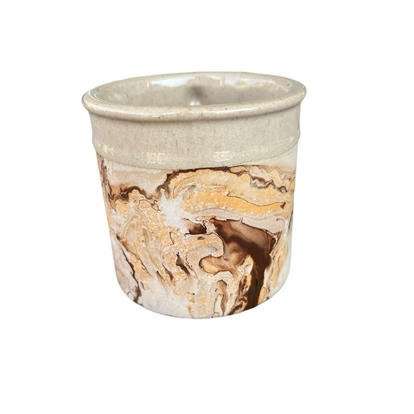 VTG Nemadji Hand Painted Marble Swirl Clay Pottery Coffee Tea Mug Earthy USA GUC - Picture 2 of 8